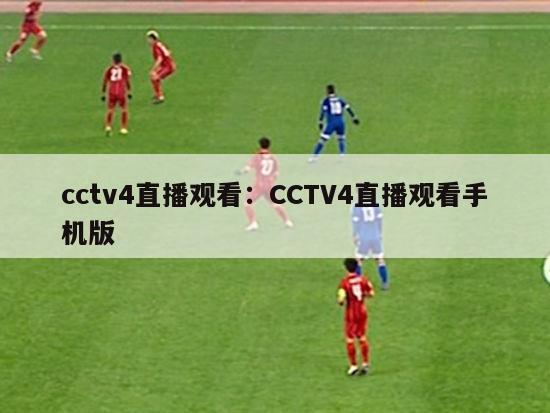 cctv4直播观看：CCTV4直播观看手机版